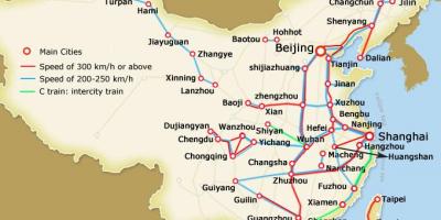上海的子弹列车的地图