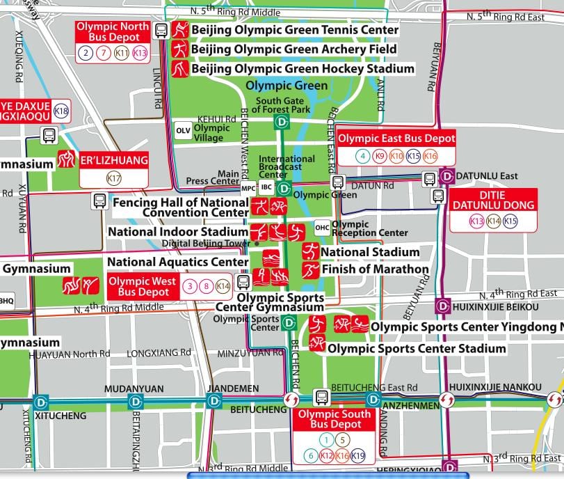 地图的北京奥林匹克公园