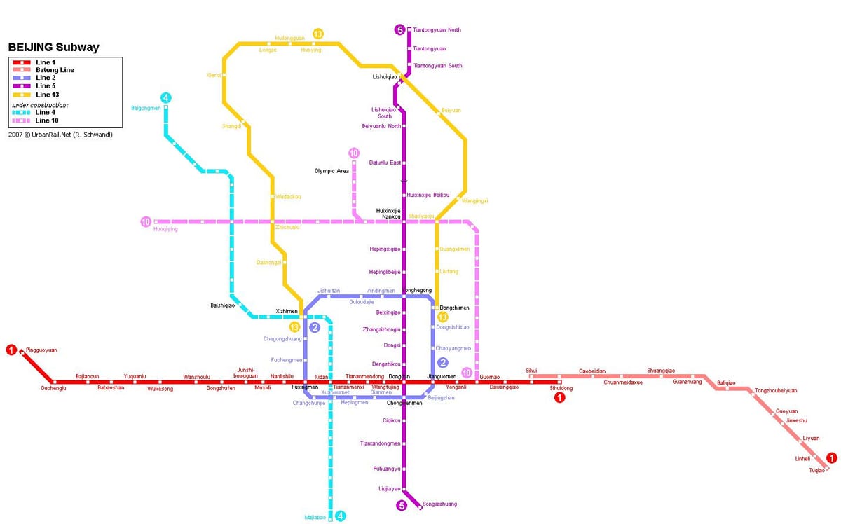 地图的北京地下城市
